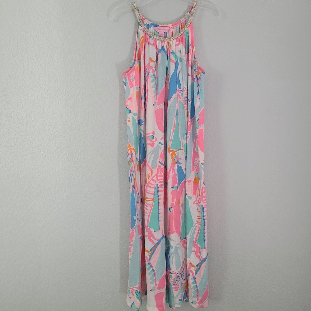 Lilly Pulitzer Girls Tropical Print Swing Dress – Size Large (8-10)